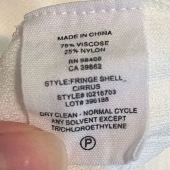 Theory Women's Fringe Shell Tank Top White Size Large Sleeveless - Picture 6 of 7